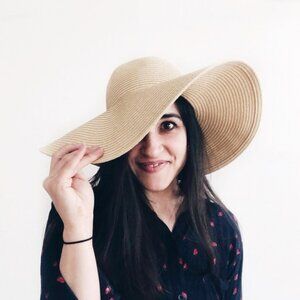 J. Crew NWT Summer Straw Floppy Hat In Natural